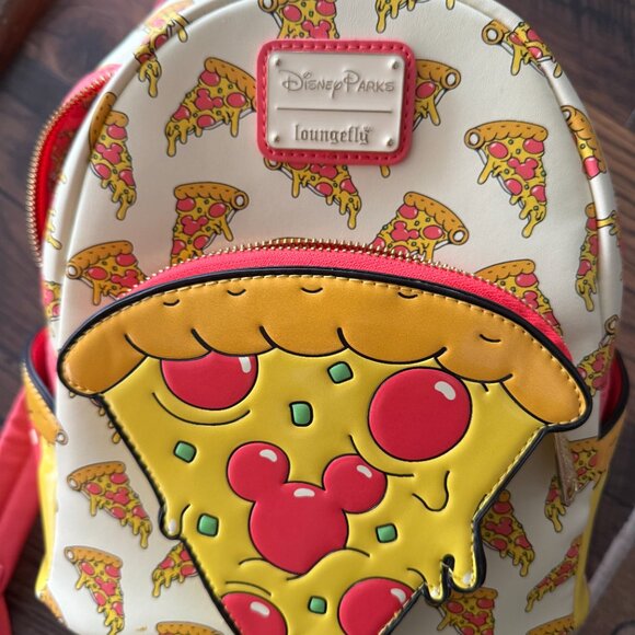 Disney Parks Loungefly Pizza Backpack – Mickey Pepperoni Slice – Rare & Adorable - Picture 1 of 6